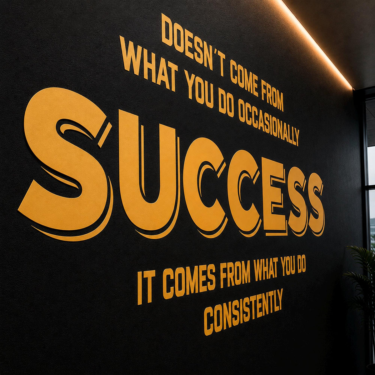Office Wall Decal — Success Comes From Consistency Motivational Quote