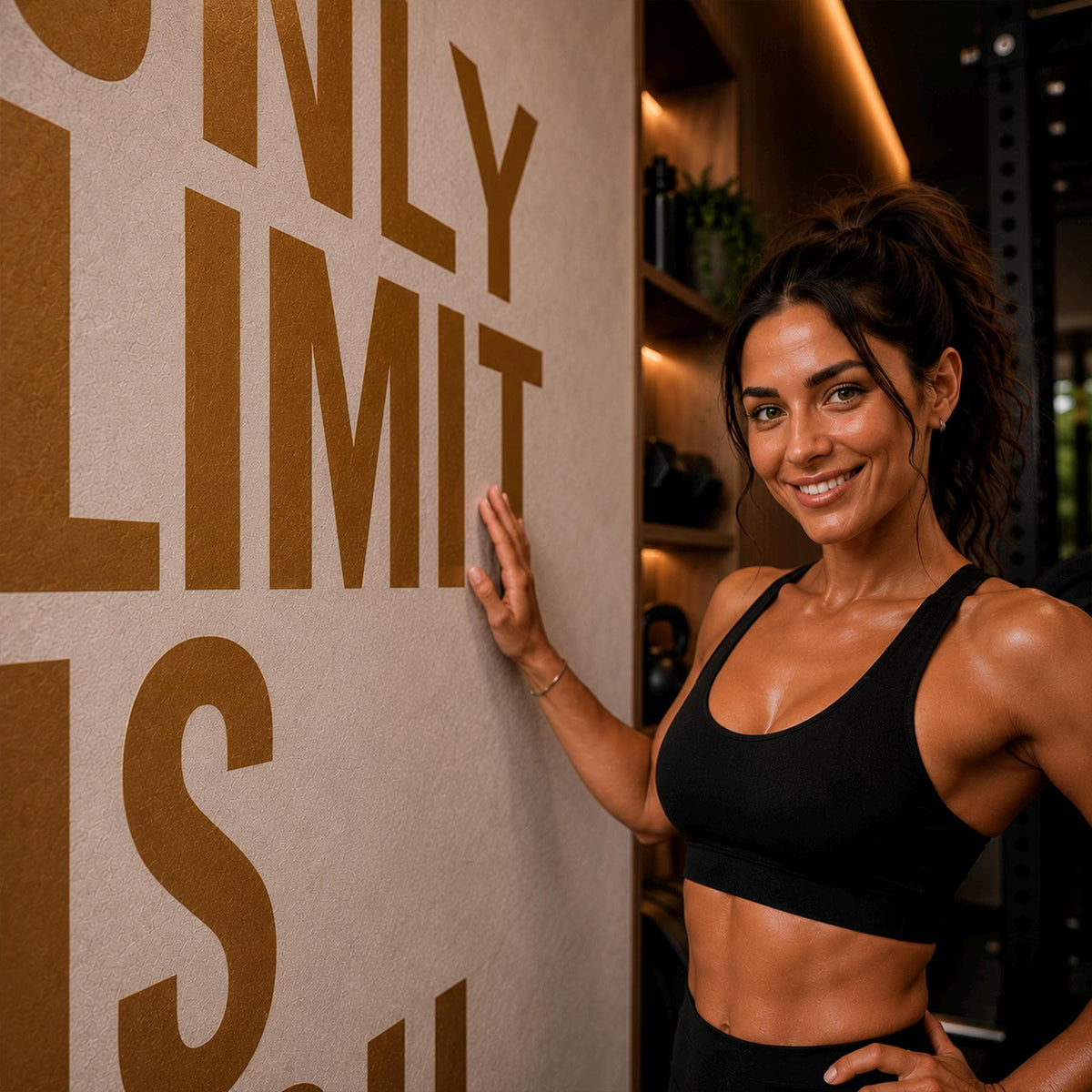 Personalized Home Gym Wall Decal - Your Only Limit Is You - Custom Name Motivational Vinyl Quote for Workout Room & Fitness Decor