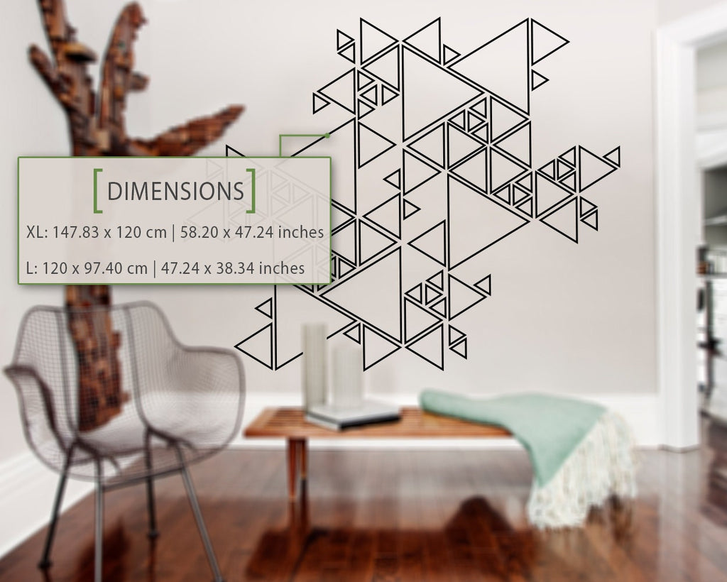 Geometric Triangle Wall Decal: Mid Century Modern Art