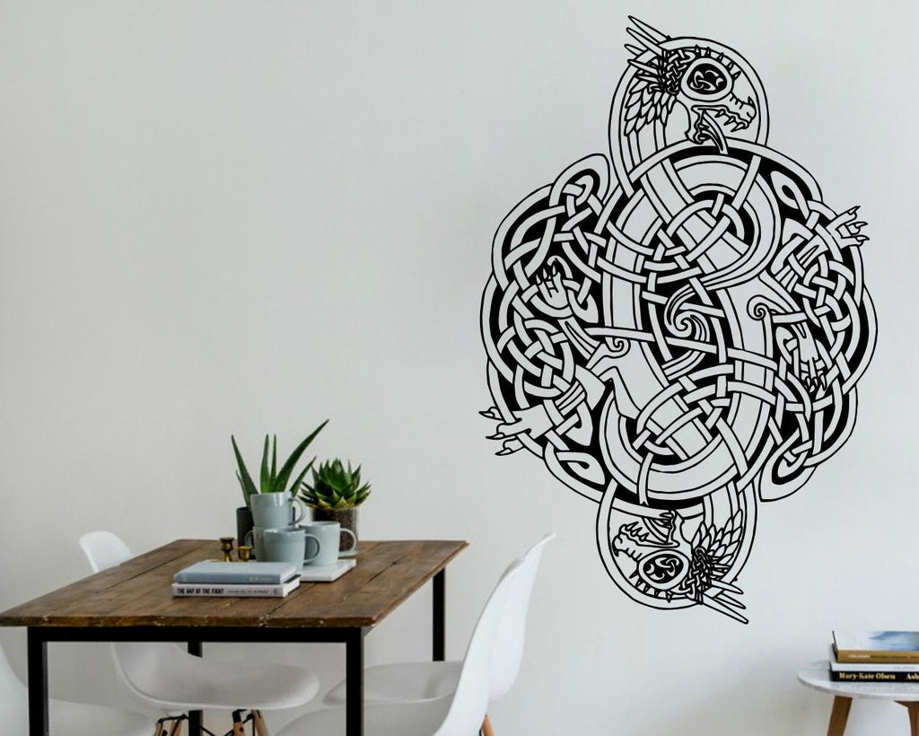 Celtic Dragon Vinyl Wall Decal: Fantasy Art Decor