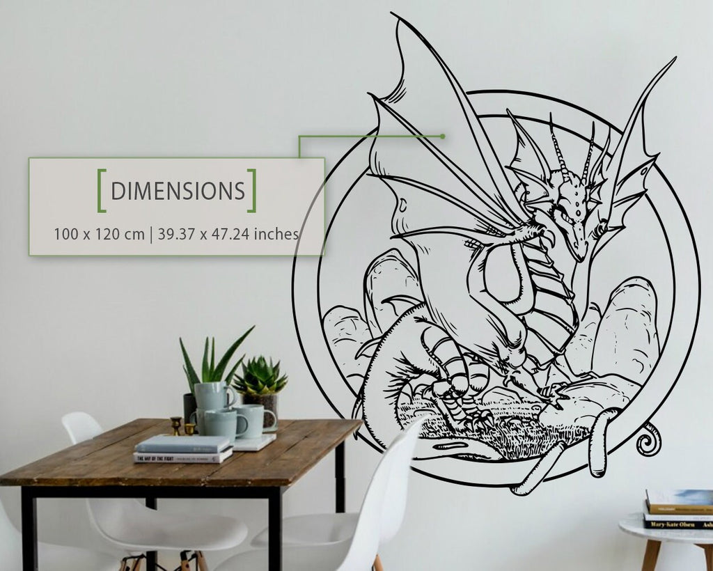 Dragon Vinyl Wall Decal: Fantasy Home Decor