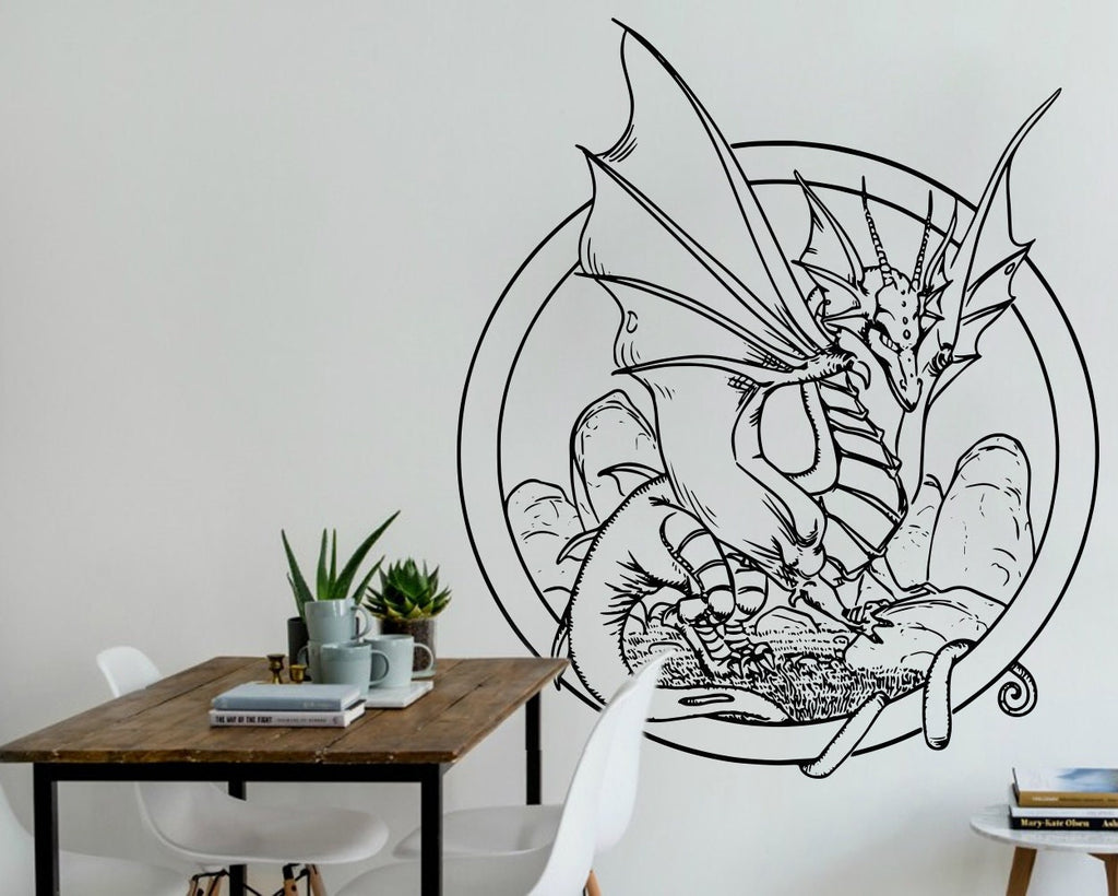Dragon Vinyl Wall Decal: Fantasy Home Decor