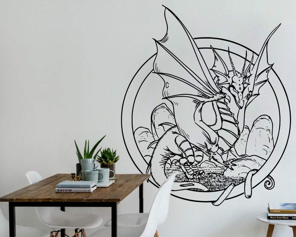 Dragon Vinyl Wall Decal: Fantasy Home Decor