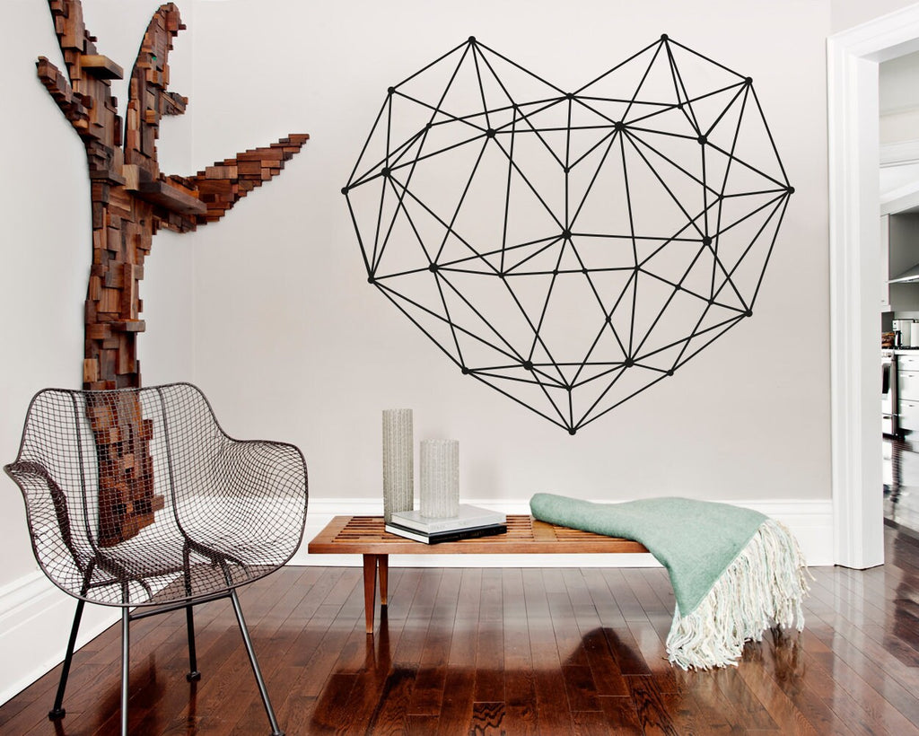 Geometric Heart Wall Decal: Modern Nursery Decor