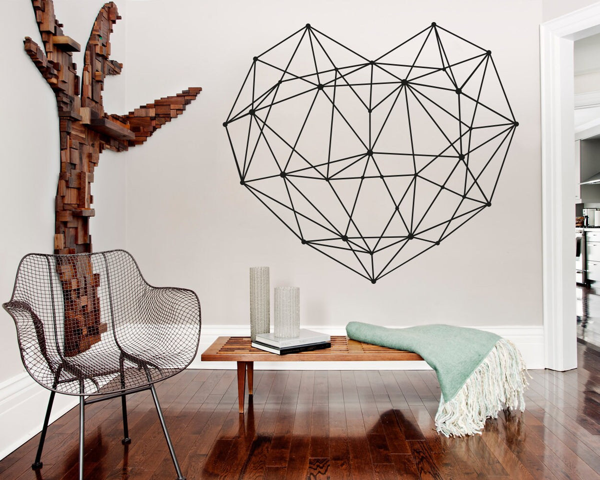 Geometric Heart Wall Decal: Modern Nursery Decor