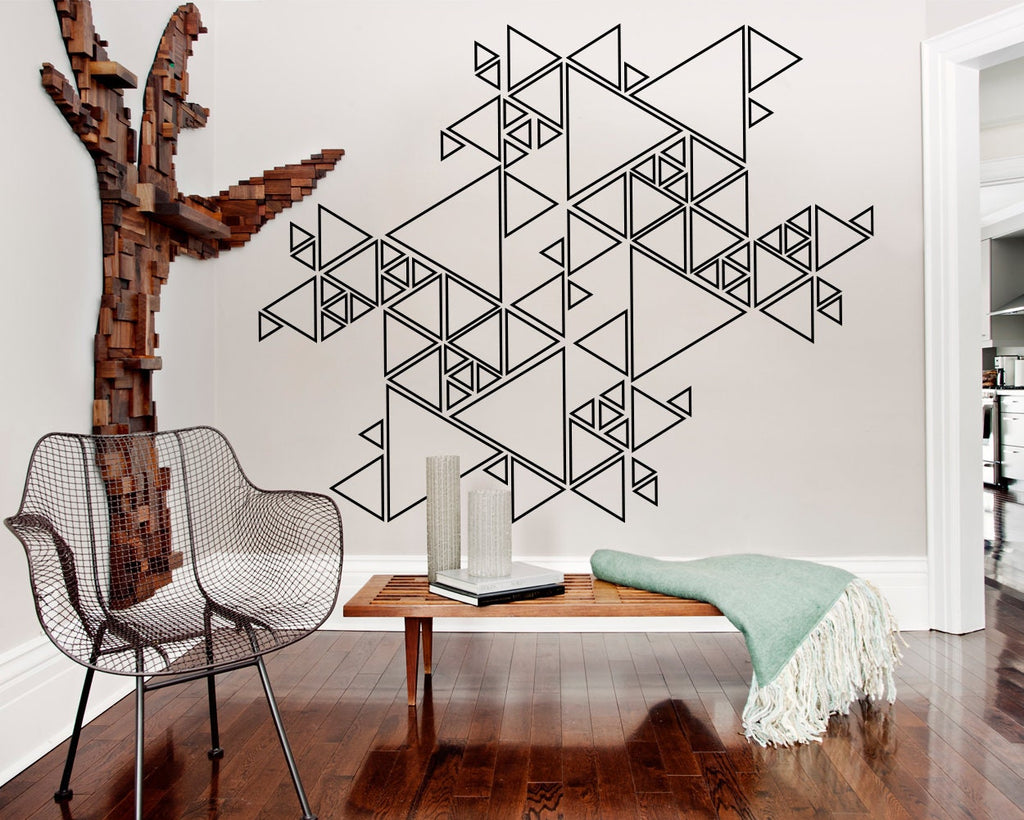 Geometric Triangle Wall Decal: Mid Century Modern Art