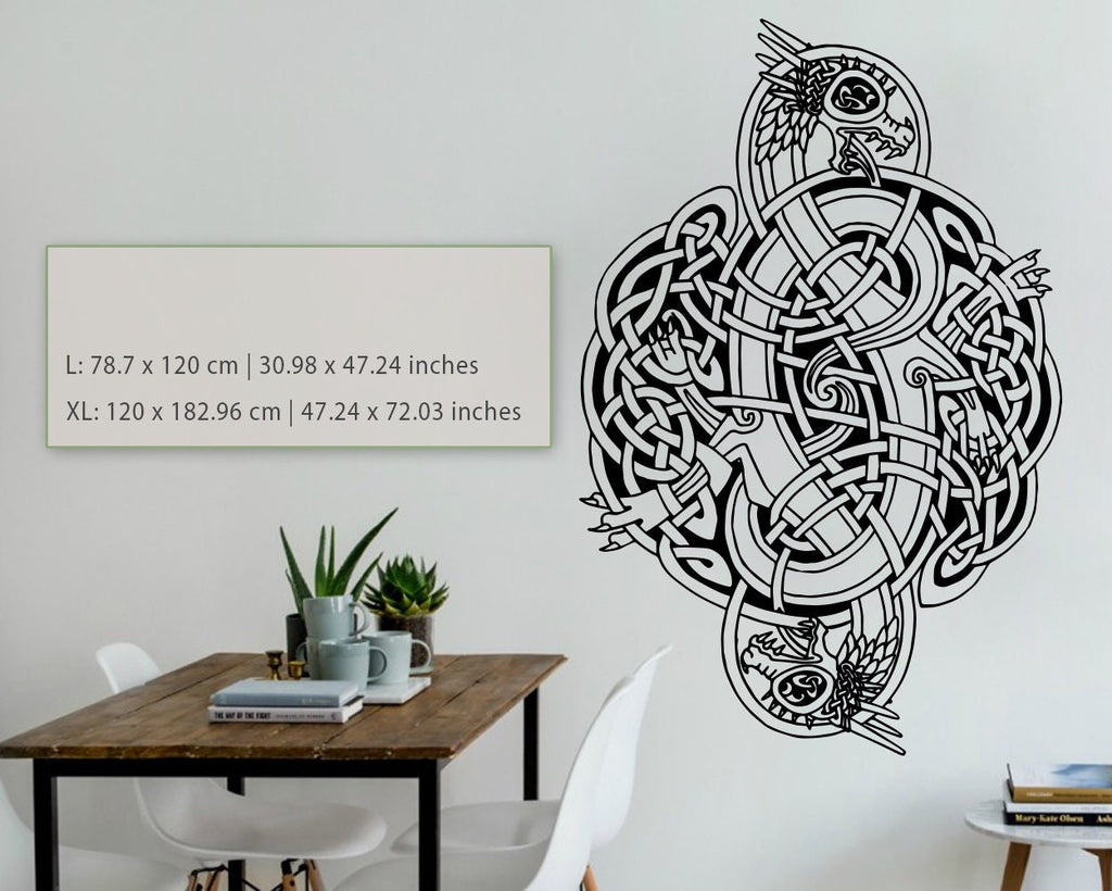 Celtic Dragon Vinyl Wall Decal: Fantasy Art Decor
