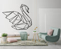 Geometric Swan Wall Decal: Modern Animal Outline Art