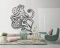 Geometric Octopus Wall Decal: Modern Animal Outline Art