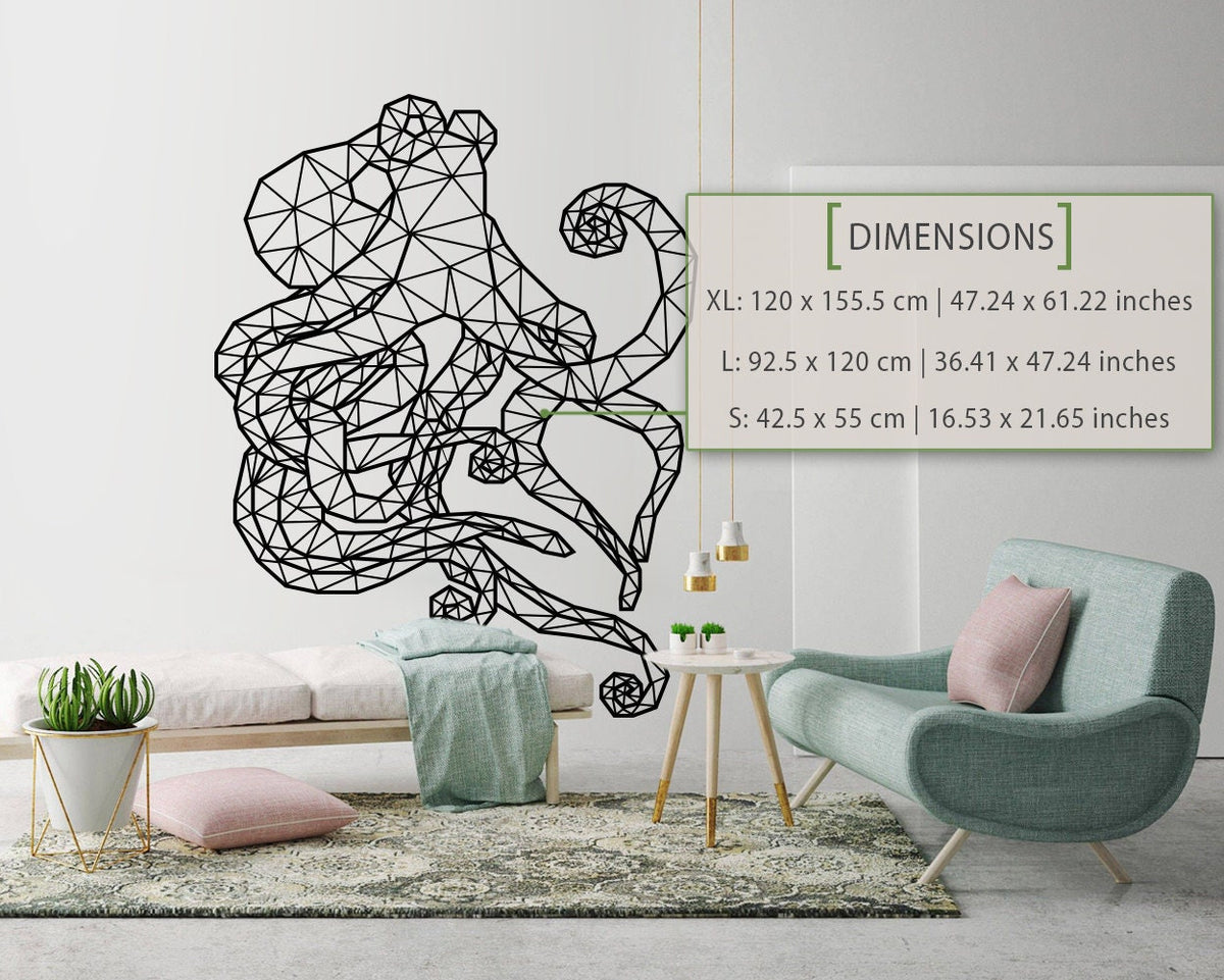 Geometric Octopus Wall Decal: Modern Animal Outline Art