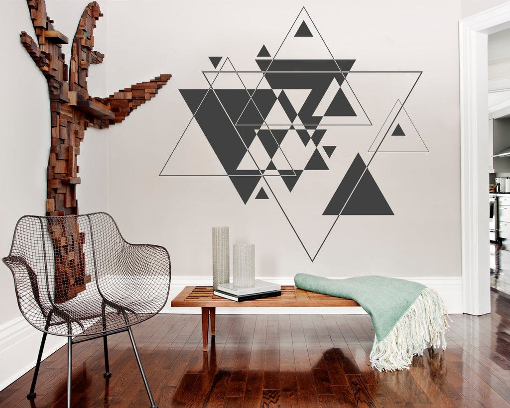 Mid Century Modern Triangle Wall Decal: Geometric Art Decor