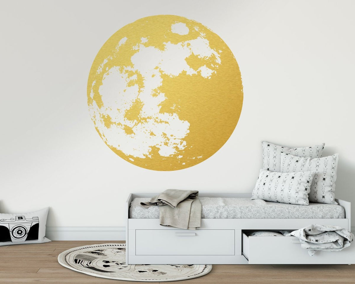 Gold Moon & Stars Wall Decal: Home Decor Sticker