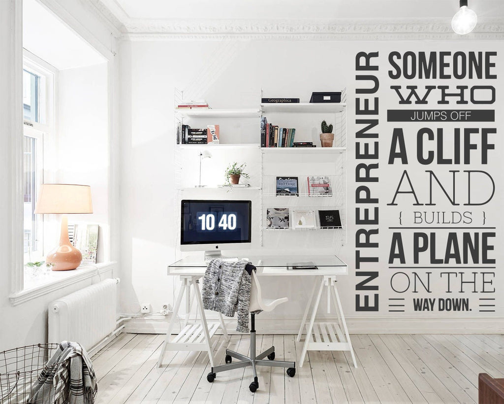 Entrepreneur Office Wall Decal: Motivational Quote Art