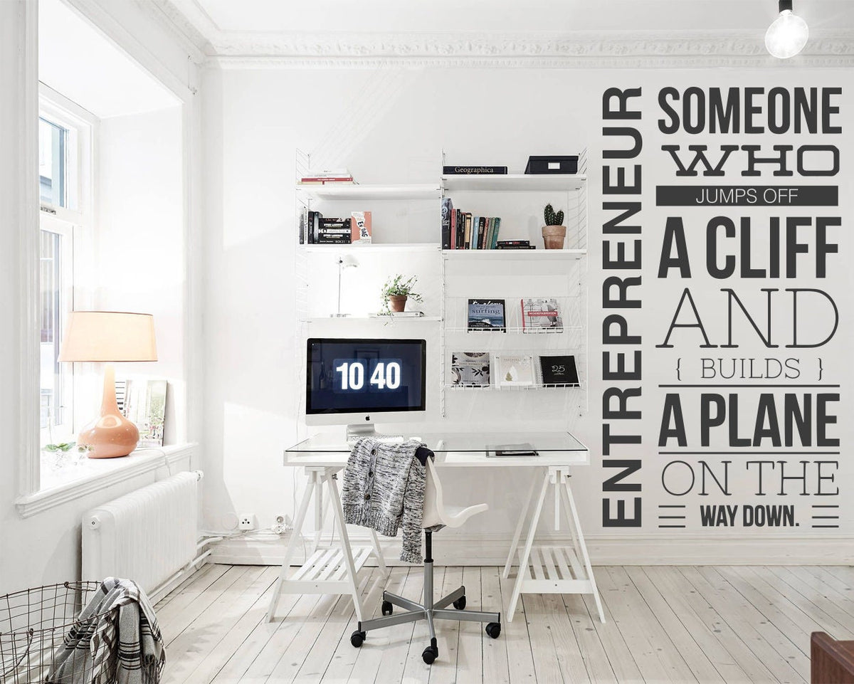 Entrepreneur Office Wall Decal: Motivational Quote Art