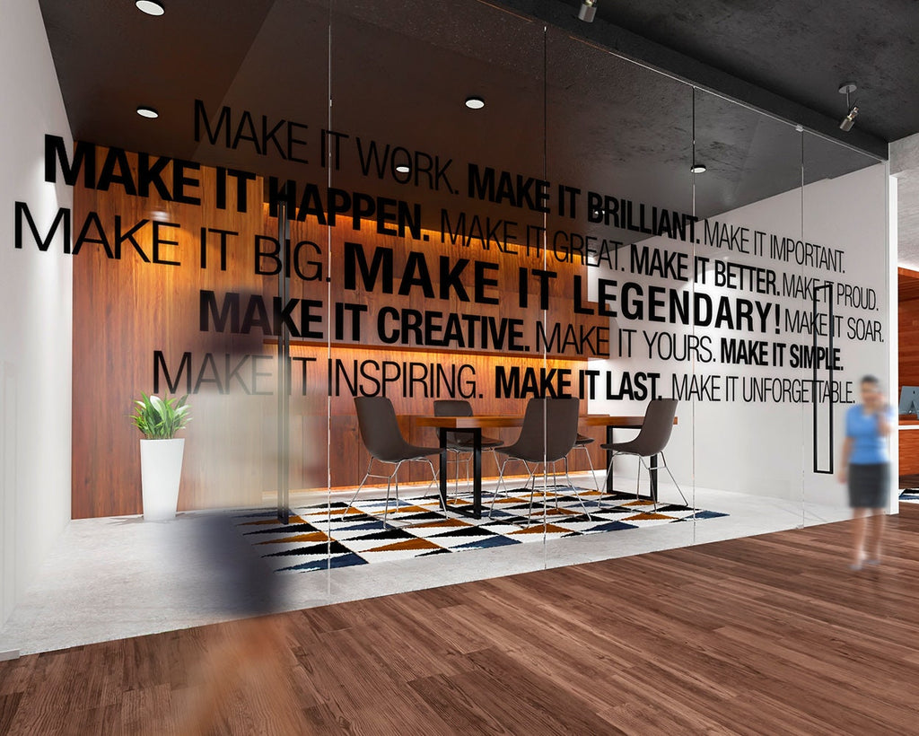 Make It Legendary Office Wall Decal: Corporate Typography Sticker