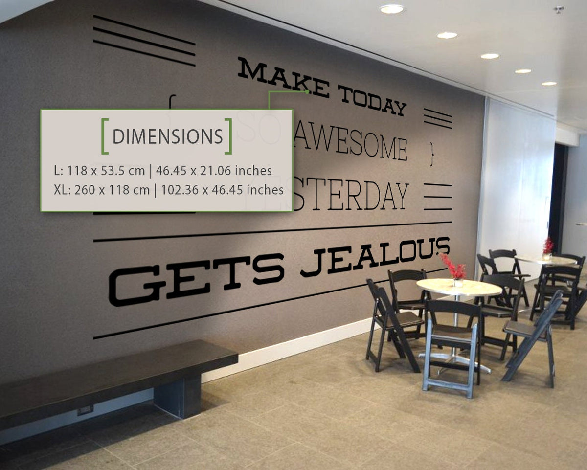 Office Wall Decal: Motivational Typography, Large Wall Sticker