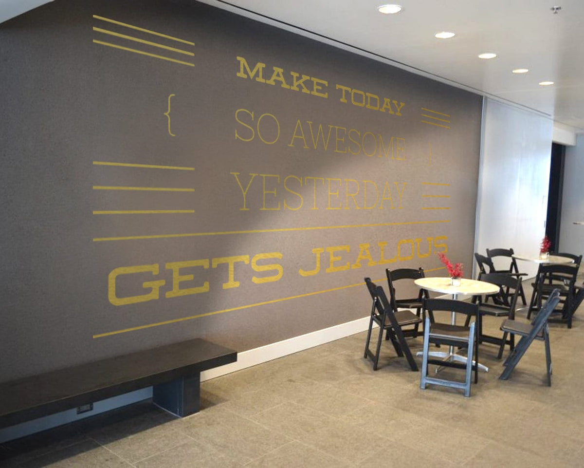 Office Wall Decal: Motivational Typography, Large Wall Sticker