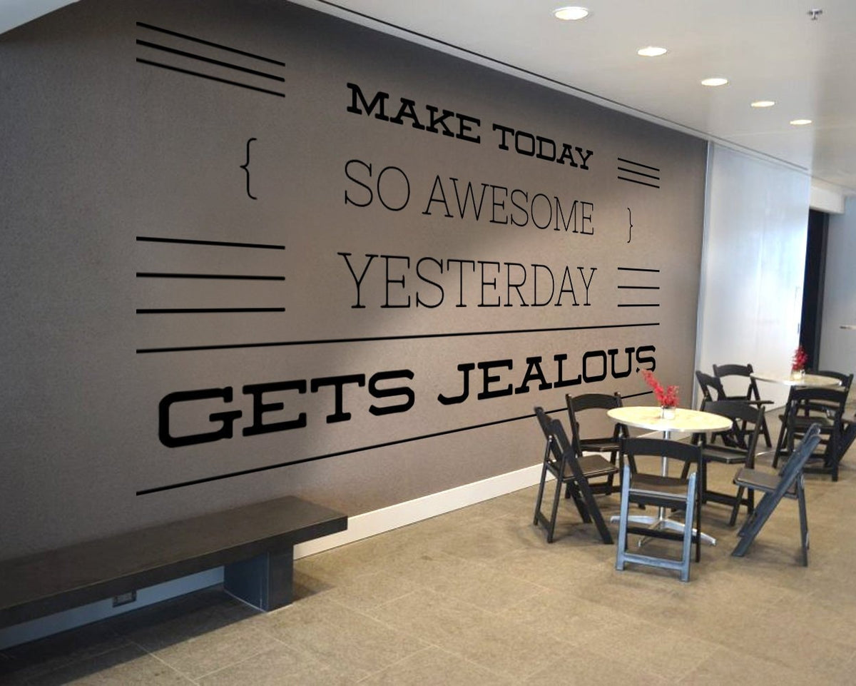 Office Wall Decal: Motivational Typography, Large Wall Sticker