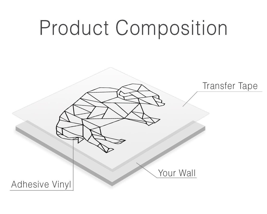 Geometric Buffalo Wall Decal: Animal Outline Art