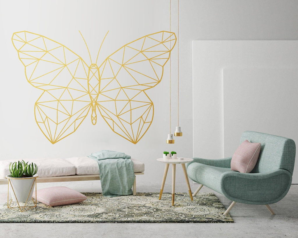 Geometric Butterfly Wall Decal: Modern Wall Art