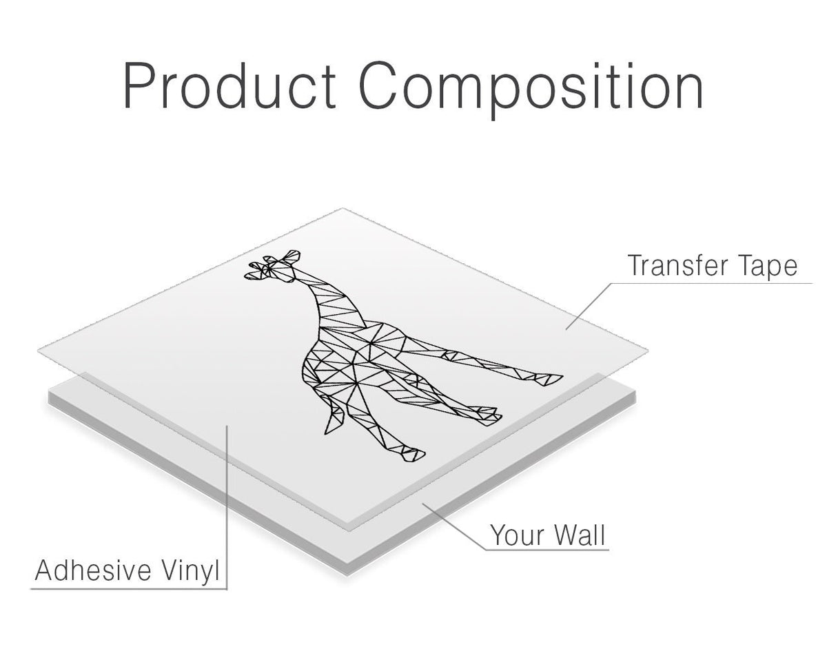 Geometric Giraffe Wall Decal: Animal Outline Art