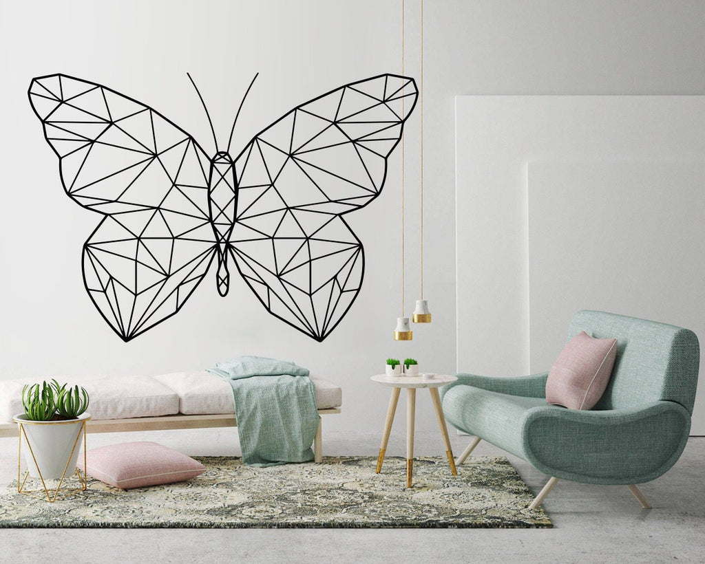 Geometric Butterfly Wall Decal: Modern Wall Art