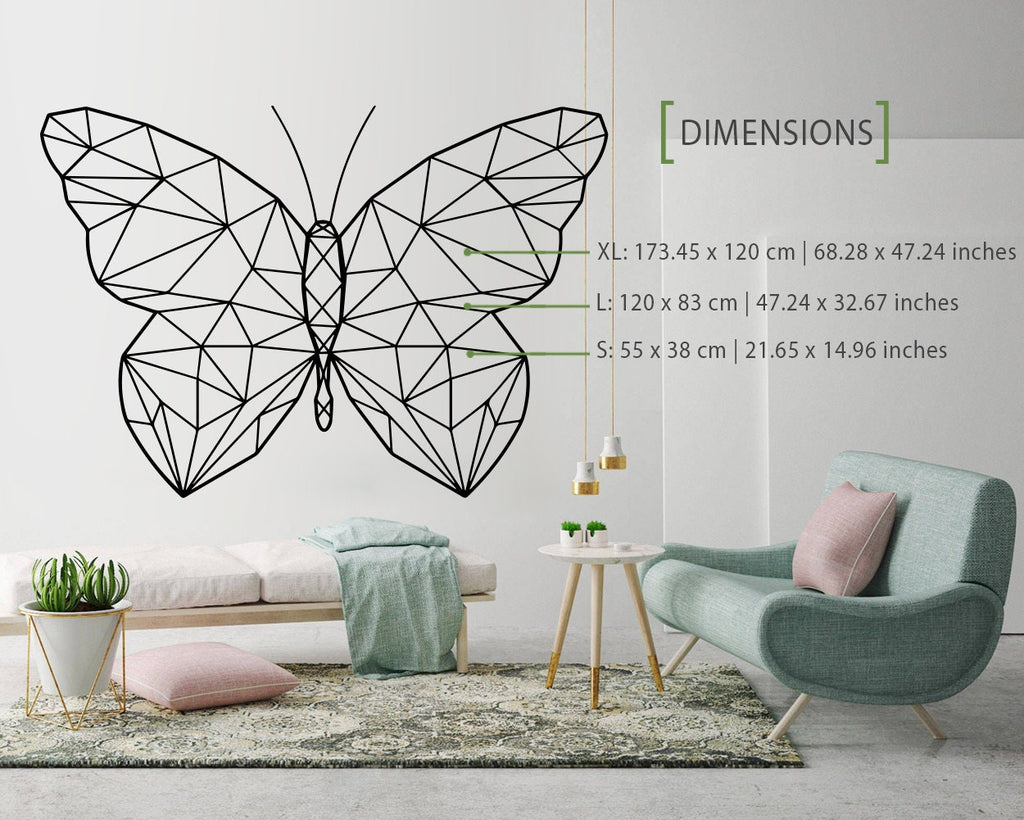 Geometric Butterfly Wall Decal: Modern Wall Art