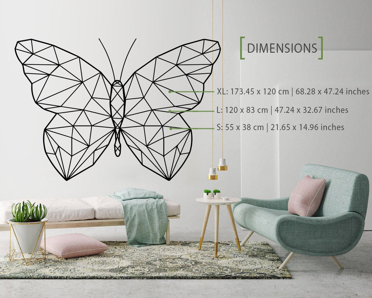 Geometric Butterfly Wall Decal: Modern Wall Art