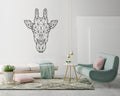 Geometric Giraffe Head Wall Decal: Animal Outline Art