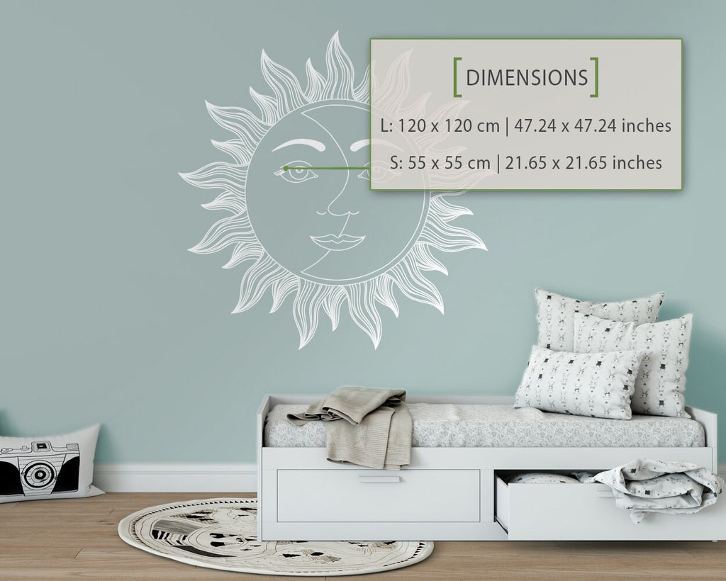 Sun and Moon Wall Decal: Home Decor Sticker