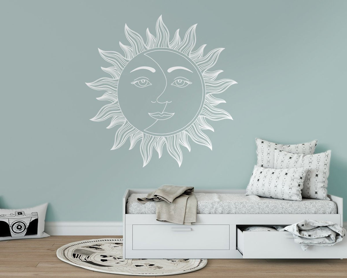 Sun and Moon Wall Decal: Home Decor Sticker