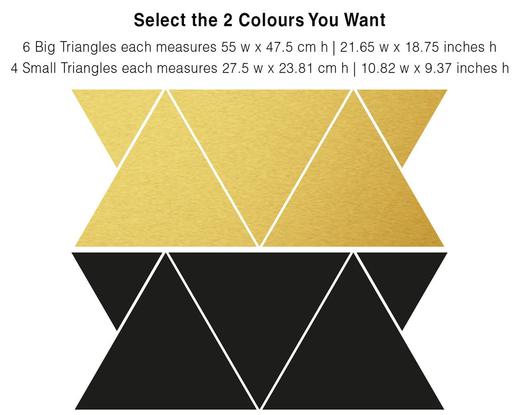 Mid Century Geometric Triangle Wall Decals: Modern Minimalist Decor
