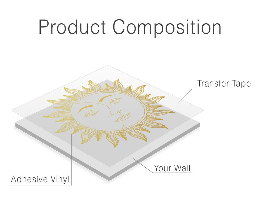 Sun and Moon Wall Decal: Home Decor Sticker