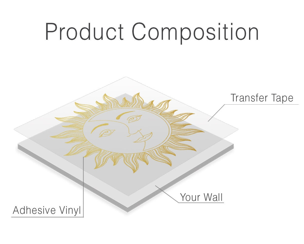 Sun and Moon Wall Decal: Home Decor Sticker