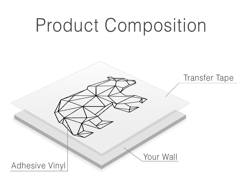 Geometric Bear Wall Decal: Animal Outline Art
