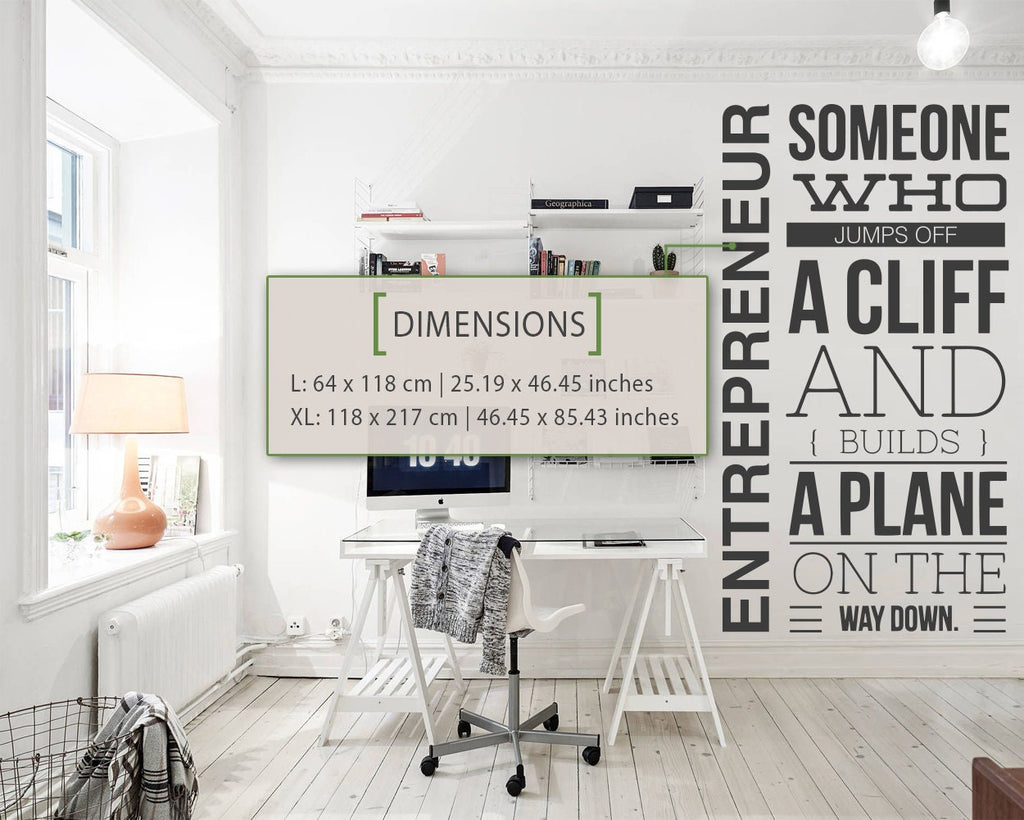 Entrepreneur Office Wall Decal: Motivational Quote Art