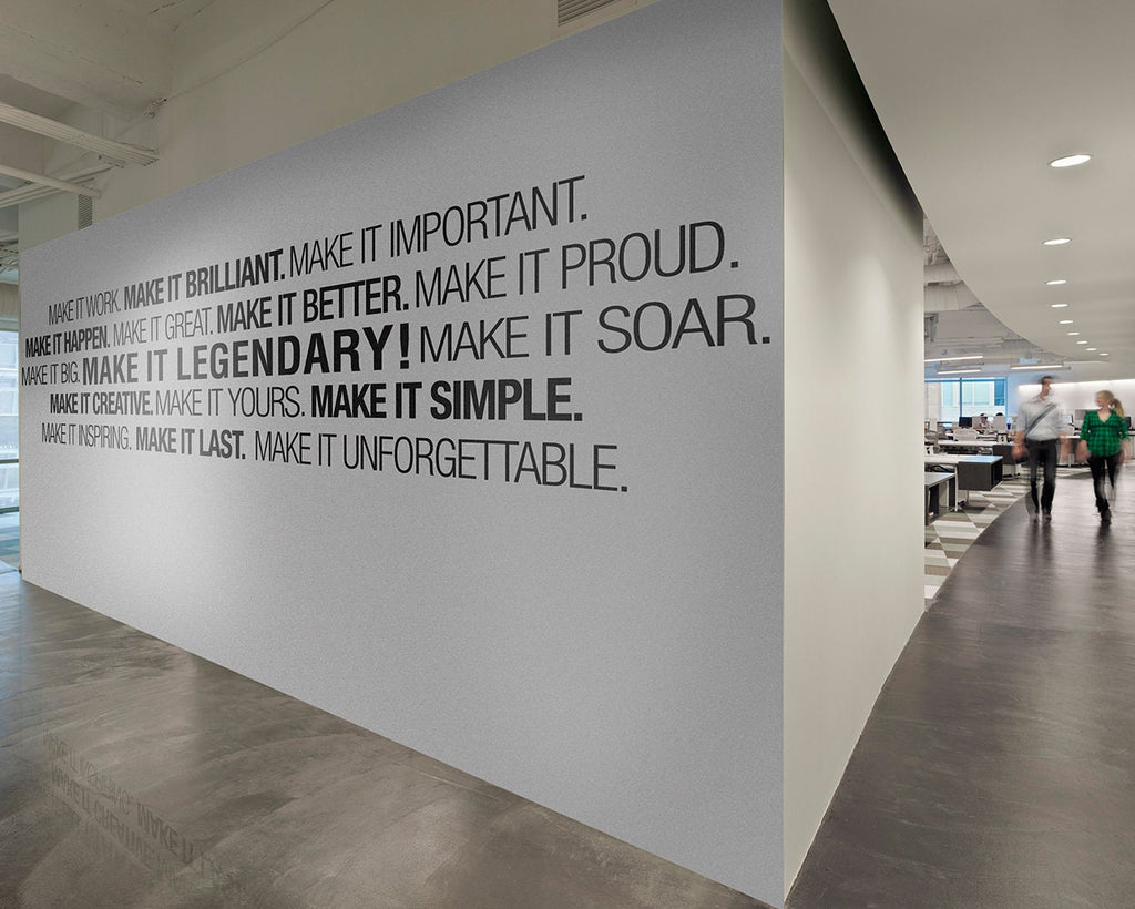 Make It Legendary Office Wall Decal: Corporate Typography Sticker