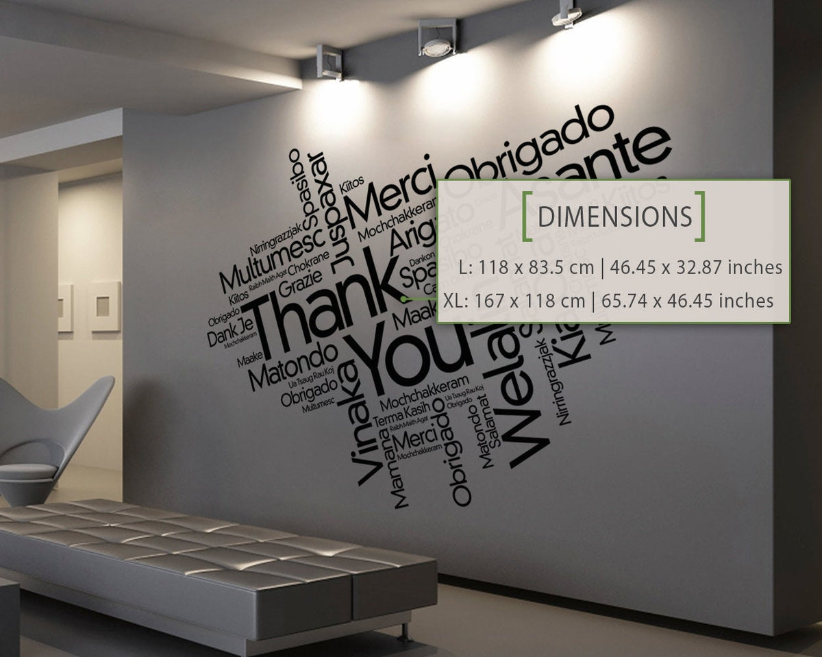 Thank You Wall Decal: Office Decor Art Sticker