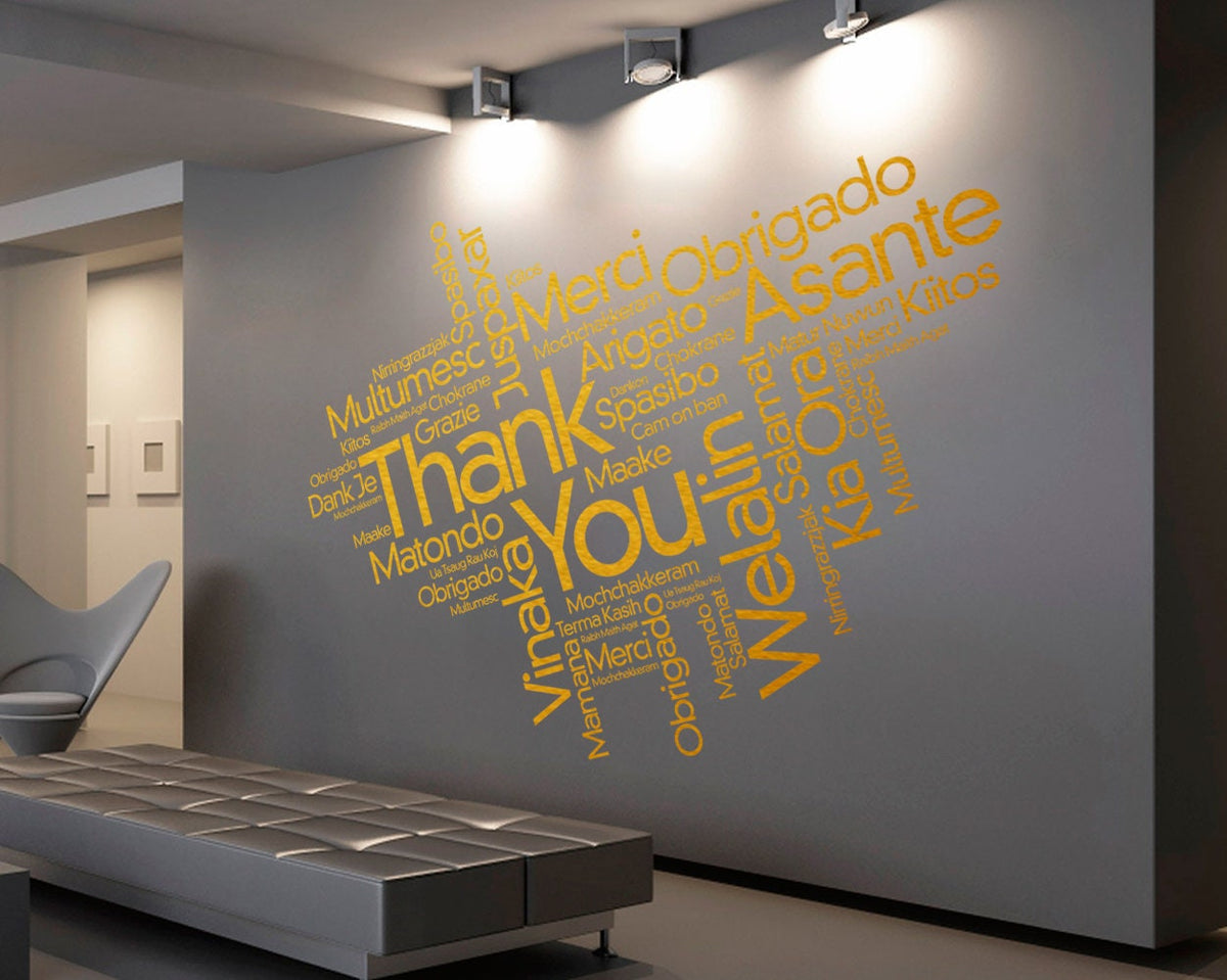 Thank You Wall Decal: Office Decor Art Sticker