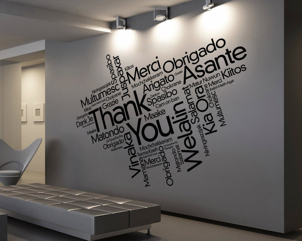Thank You Wall Decal: Office Decor Art Sticker