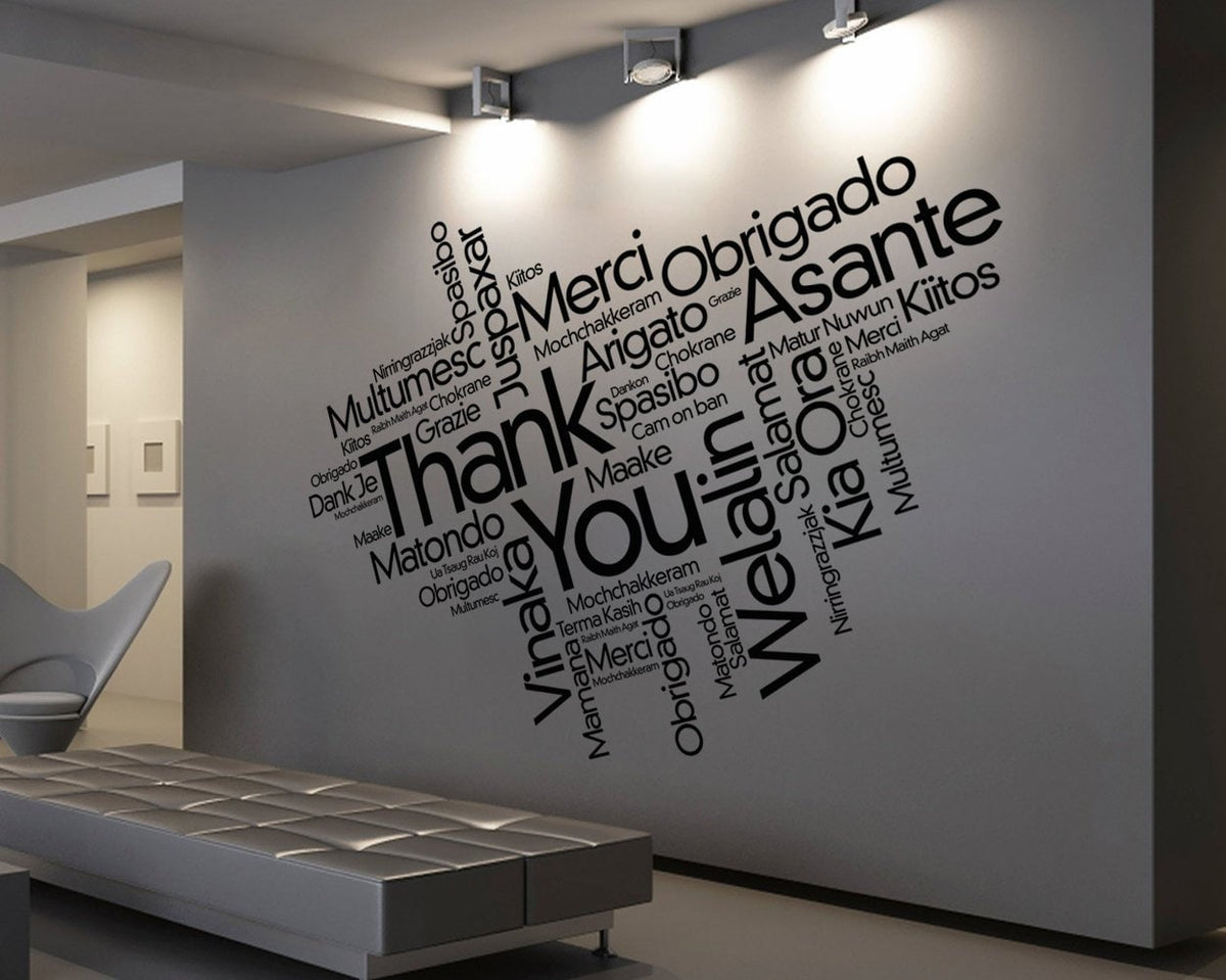 Thank You Wall Decal: Office Decor Art Sticker