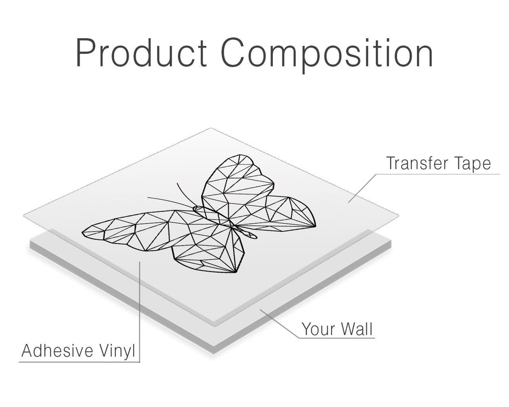 Geometric Butterfly Wall Decal: Modern Wall Art