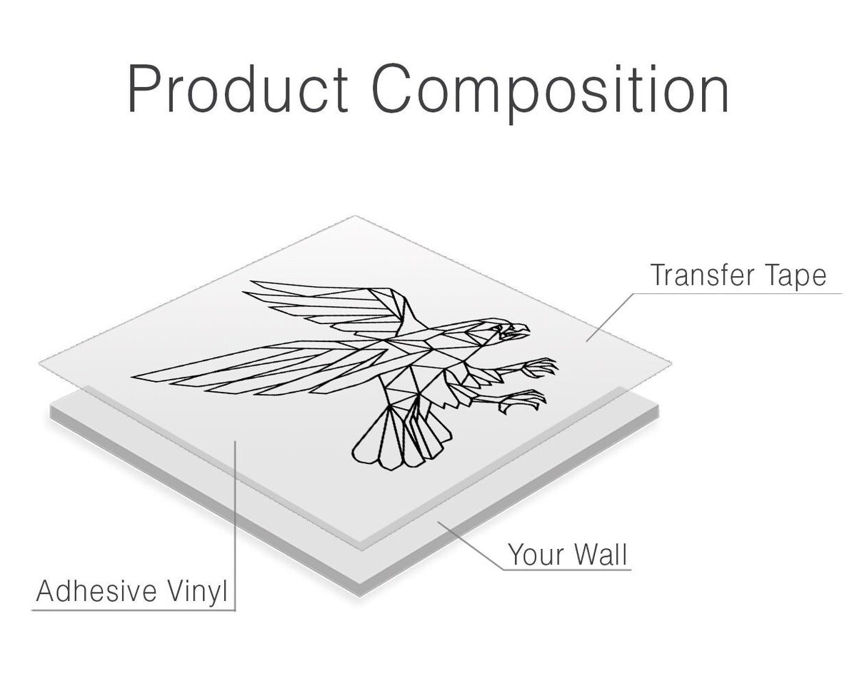Geometric Eagle Wall Decal: Modern Animal Art