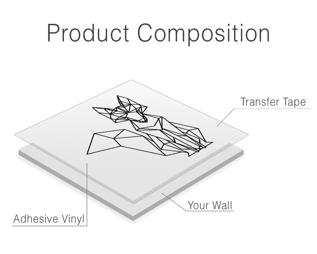 Geometric Fox Wall Decal: Modern Animal Outline Art