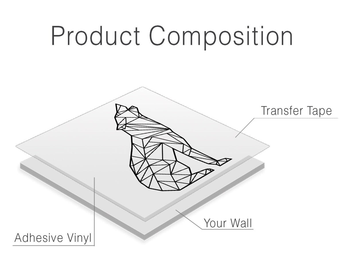 Geometric Wolf Wall Decal: Animal Outline Art