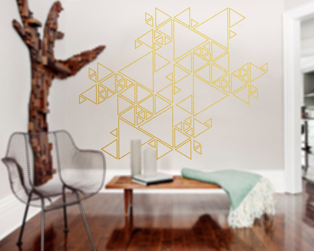Geometric Triangle Wall Decal: Mid Century Modern Art