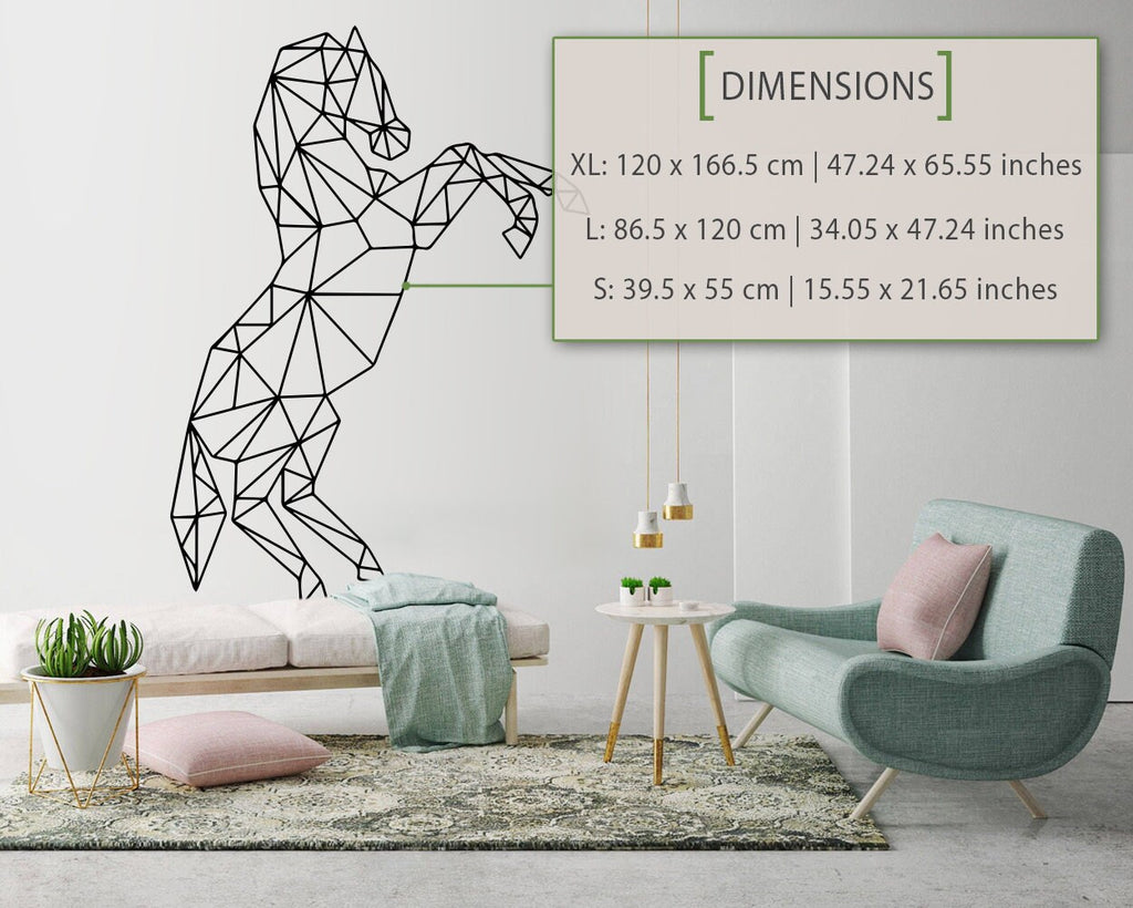 Geometric Horse Wall Decal: Animal Outline Art