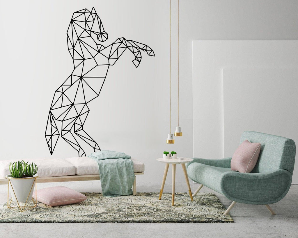 Geometric Horse Wall Decal: Animal Outline Art