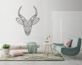 Geometric Impala Head Wall Decal: Minimalist Scandinavian Art