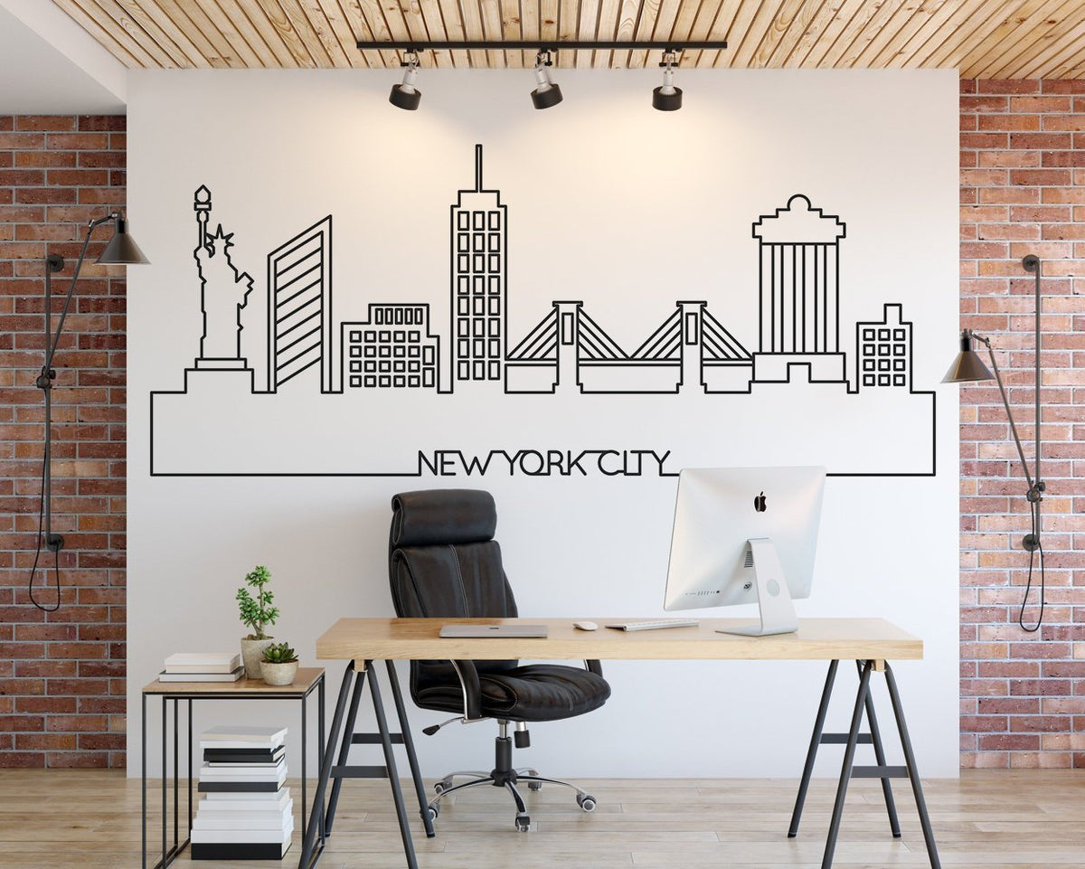 New York City Skyline Wall Decal: Modern Home Decor